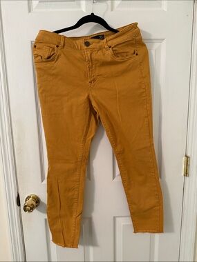 Mid-Rise Mustard Skinny Jeans for Women